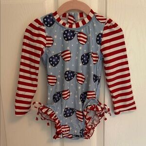 Caden Lane Red, White and Blue One Piece Swimsuit